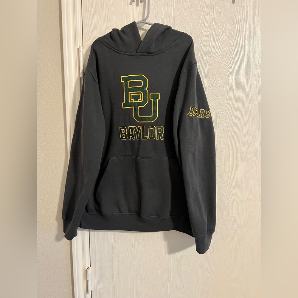 Colosseum Baylor University Grey, Green, and Gold Hoodie